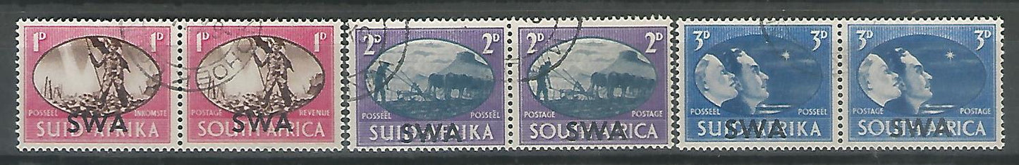South AFrica stamps overprinted as SWA – Victory – Complete 1947. Used - MSR0051