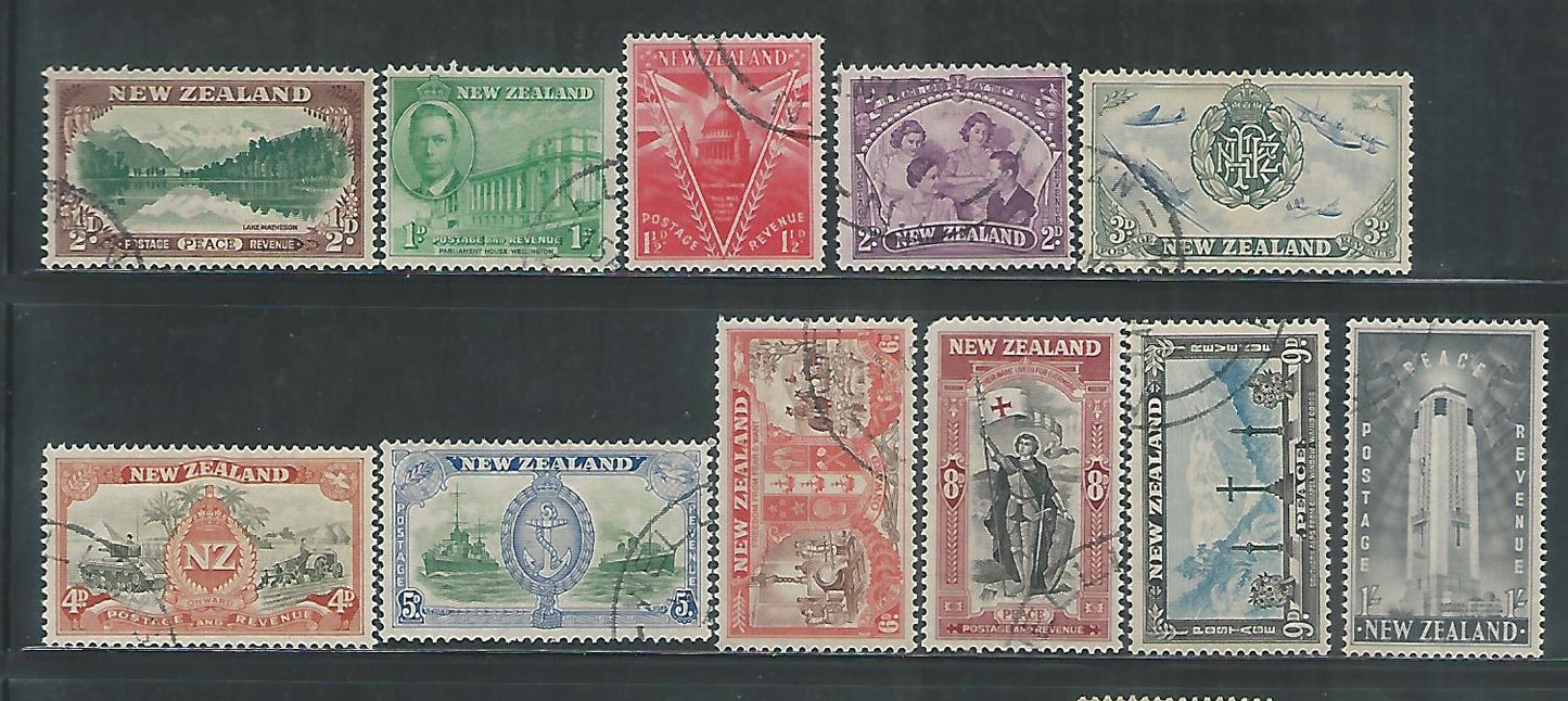 New zealand Stamps Complete set of 11 Values – Peace , Vicotry , 1946 - MSR0090