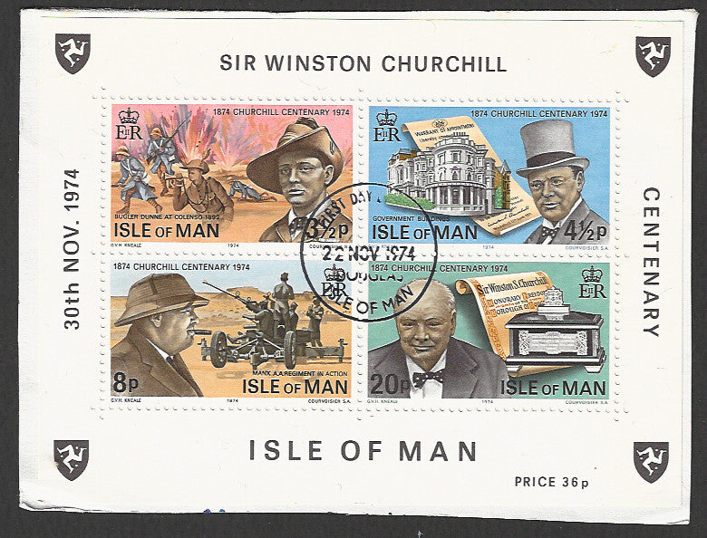 Isle of Man Miniature Sheet used on Peice removed from FDC - VVV01018