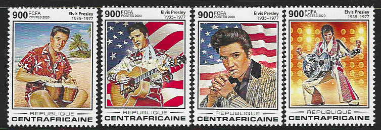 Central Africa set of 4 Values - Elvis Presley - Musician, 2020 - VVV01148