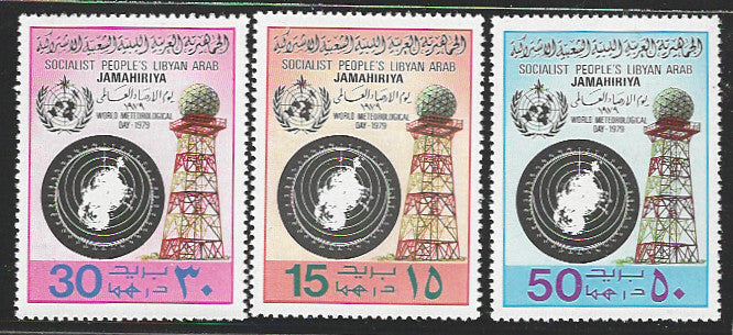Libya - set of 3 Values - World Meteoroloical Day, 1979 - VVV01221