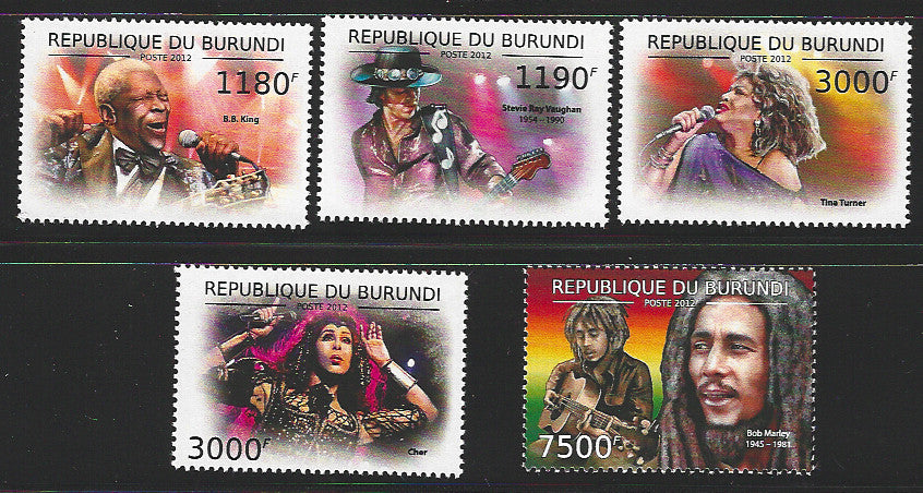 Burundi Stamps - 5 Values - Muscians, 2012 - VVV01377