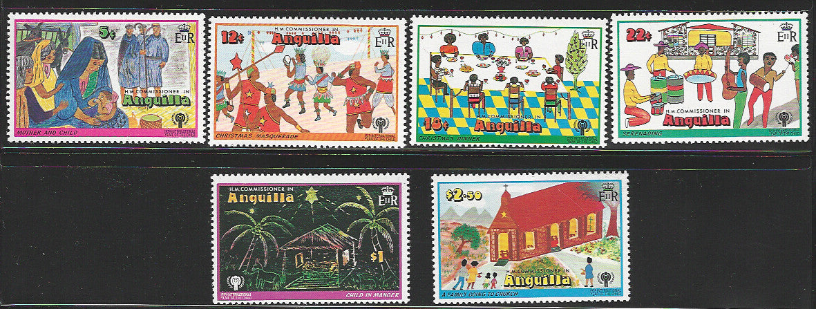 Anguilla Stamps - Set of 6 Values , Paintigs , with International Year of Child Logo, 1979 Mint - VVV1481