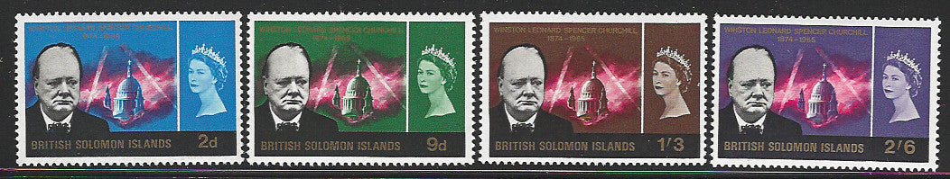 Winson Churchill and Q E II , 1966, Set - Solomon island, Mint - VVV1482