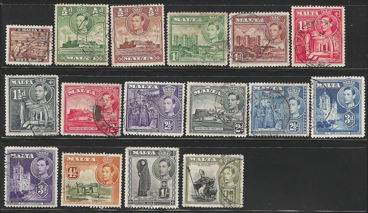 Malta Used Complete set Upto 1/6 d - VVV1850