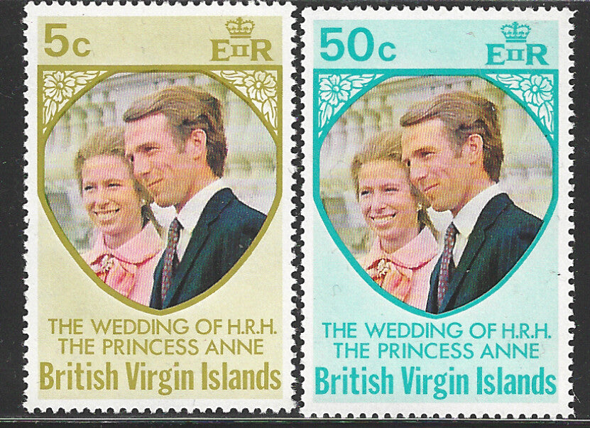 British Virgin Islands - The Wedding of H R H The Prucess Anne, Mint stamps - VVV02798
