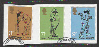 Great Britain stamps - FDC Used On Piece complete set - Cricket - Used - VVV00001