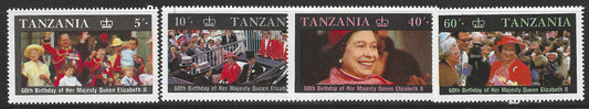 Tanzania - Complete Set, 60th Birthday of Her Majesty Queen Elizabeth II, Mint - VVV00412