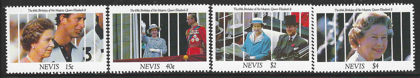 Nevis - Complete Set, 65th Birthday of Her Majesty Queen Elizabeth II, Mint - VVV00413