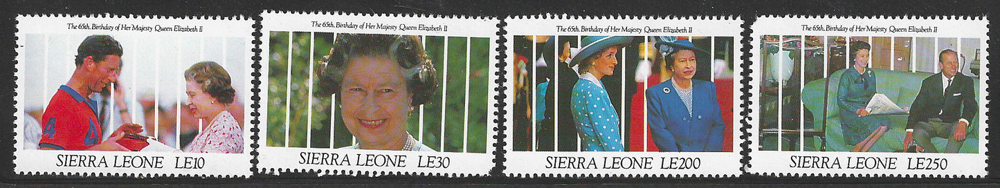 Sierra Leone - Complete Set, 65th Birthday of Her Majesty Queen Elizabeth II, Mint - VVV00418