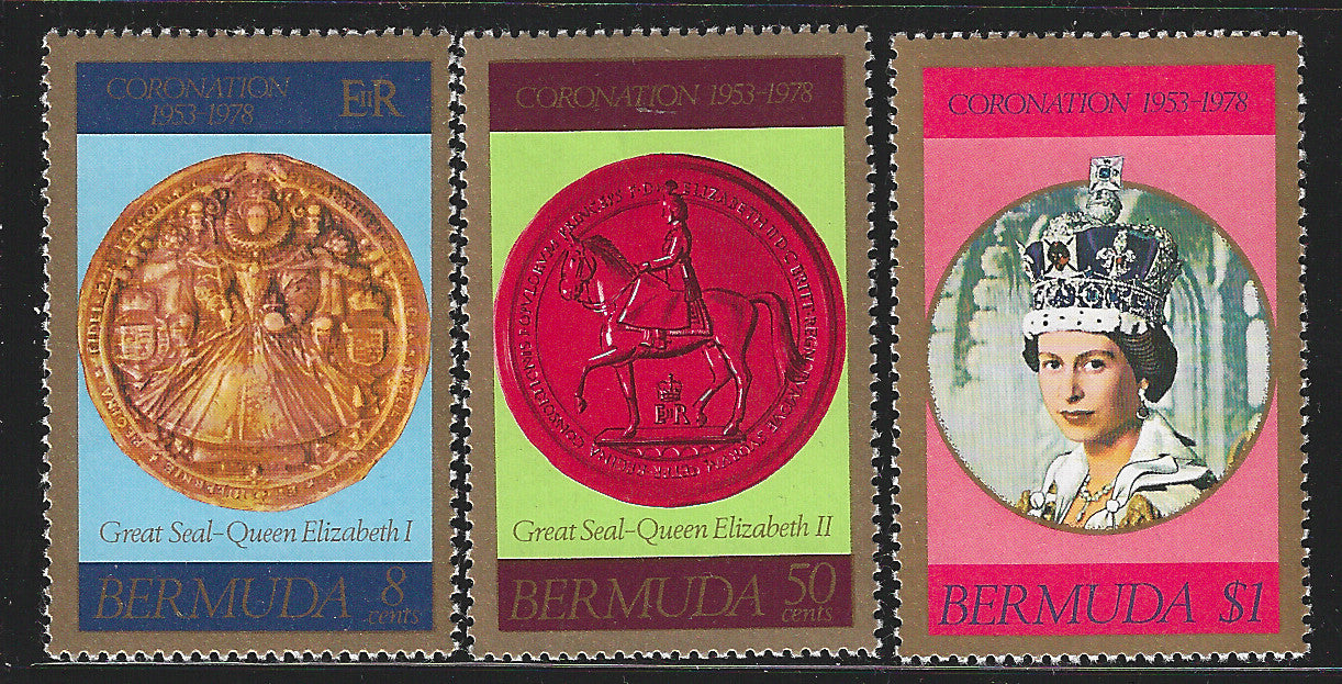Bermuda, Complete Set, Coronation Great Seal Queen Elizabeth II, Mint - VVV00446