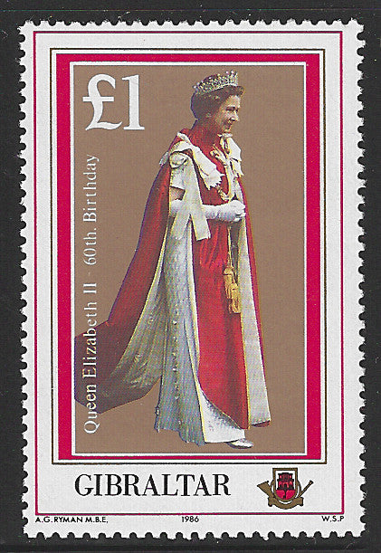 Gibraltar, 60th Birthday Queen Elizabeth II, Mint - VVV00459