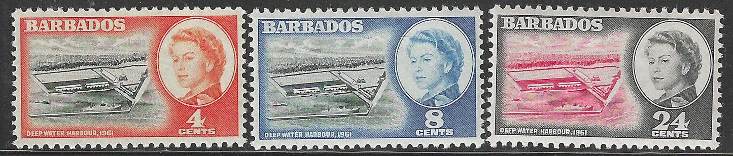 Barbados, Complete Set, Deep Water Harbour, 1961, Mint - VVV00525