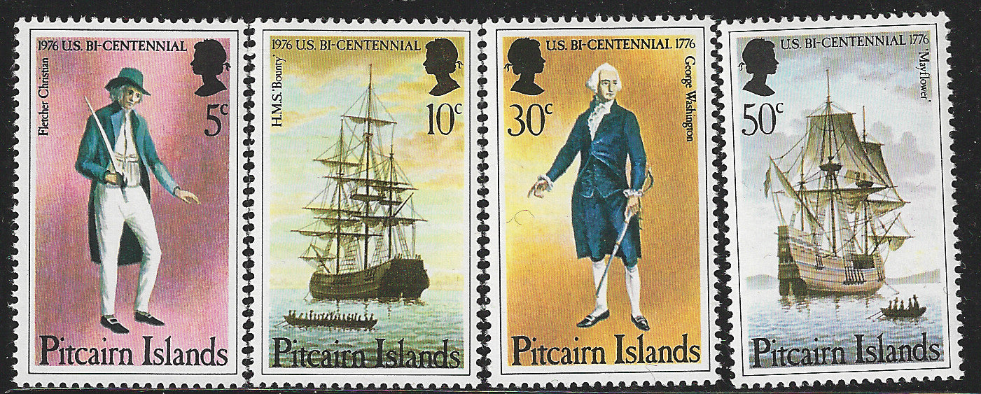 Pitcarin Island, Complete Set, U.S BI-Centennial Different Values, Mint - VVV00542