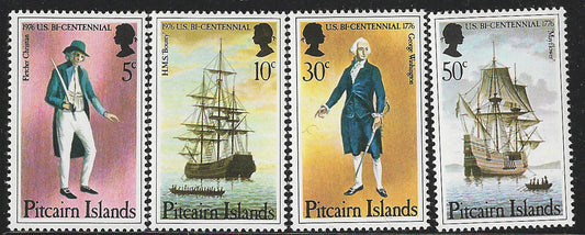 Pitcarin Island, Complete Set, U.S BI-Centennial Different Values, Mint - VVV00542