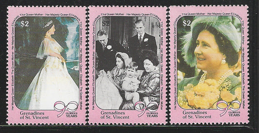 Grenadines of St. Vincent, Complete Set, H.M Queen Elizabeth 90 Years Glorious, Mint - VVV00546
