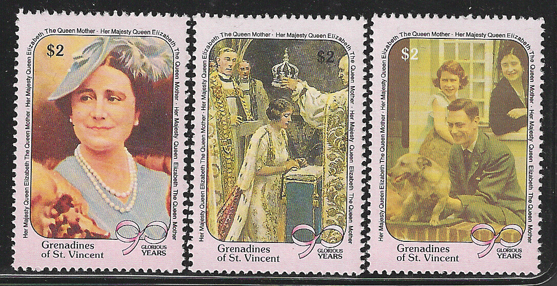 Grenadines of St. Vincent, Complete Set, H.M Queen Elizabeth 90 Years Glorious, Mint - VVV00548