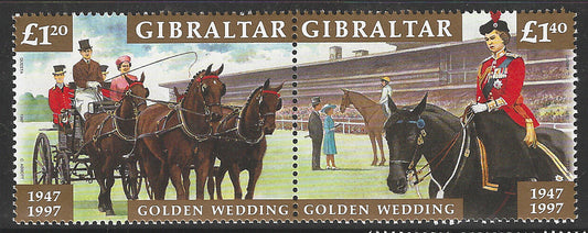 Gibraltar, Complete Set, Golden Wedding 1947, Mint - VVV00563