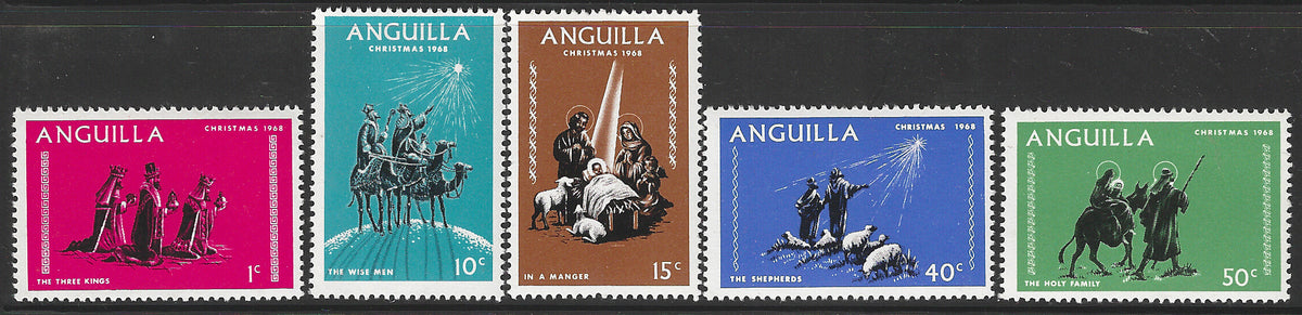 Anguilla, Complete Set, Christmas 1968, Mint - VVV00566