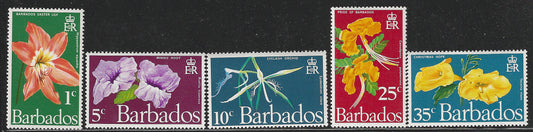 Barbados, Complete Set, Different Set of Values Flowers, Mint - VVV00572