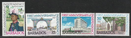 Barbados, Complete Set, First Anniversary of Independence 1967, Mint - VVV00575