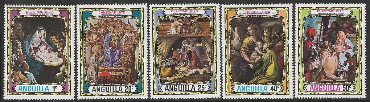 Anguilla, Complete Set, Christmas 1970, Mint - VVV00589