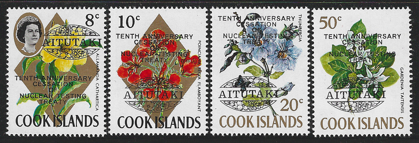 Aitutaki Cook Islands, Complete Set, Different Values of Flowers, Mint - VVV00607