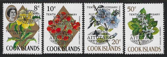 Aitutaki Cook Islands, Complete Set, Different Values of Flowers, Mint - VVV00607