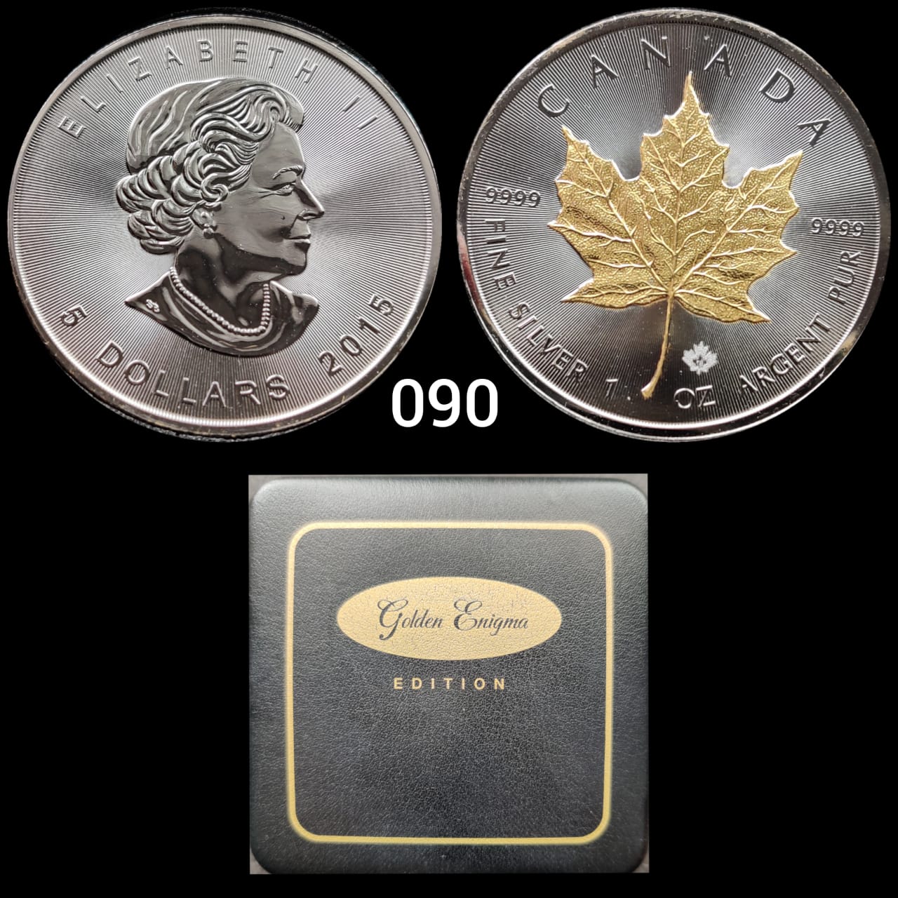 Canada 5 Dollars Silver Coins - black coin issue features the Maple Leaf in gold with all filigree details