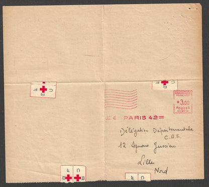 France - Red Cross from CRPF Letter Postally used  with Francing Cancellation, 1942  - CCC2309