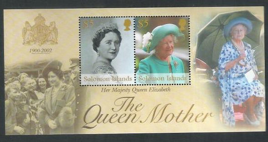 Solomon Island Stamps Miniatue sheet – The Queen mother – 2002 - DDD0002