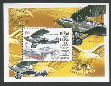 Dominica Stamps Miniatue sheet – The Royal Air Force , 1998 - DDD0008