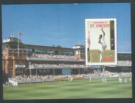 St. Vincent Stamps Miniature Sheet – Cricket – M D Marshall - DDD0010
