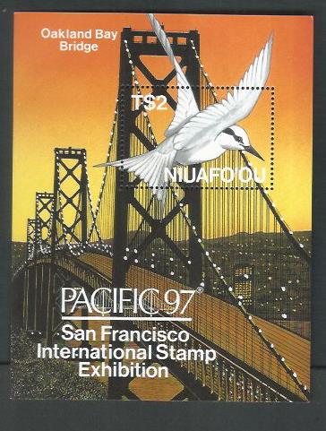 Niualo’ou Stamps Miniatire Sheet – PACIFIC 1997 – Oakland Bay Bridge, Mint - DDD0031