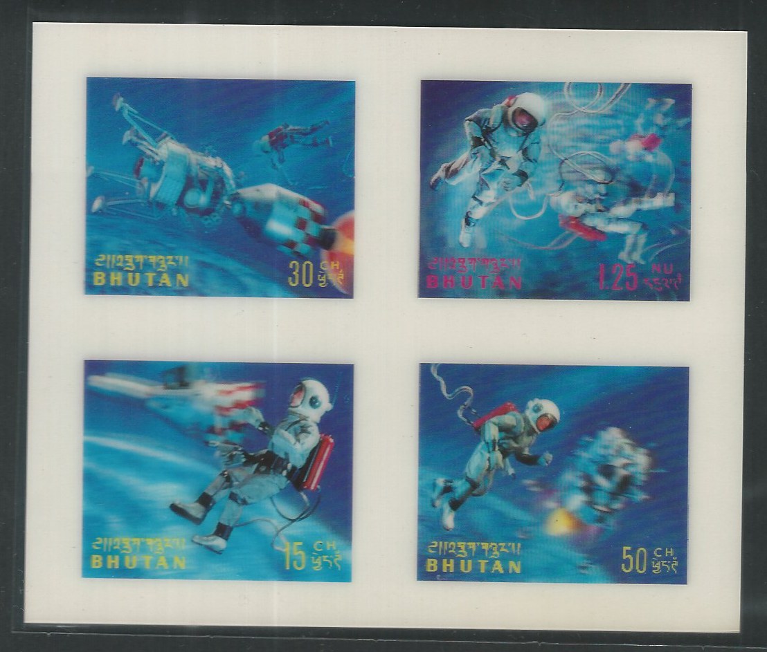 Bhutan 3 D Minature Sheet - Space - Imperf - Odd Vareity - DS9209