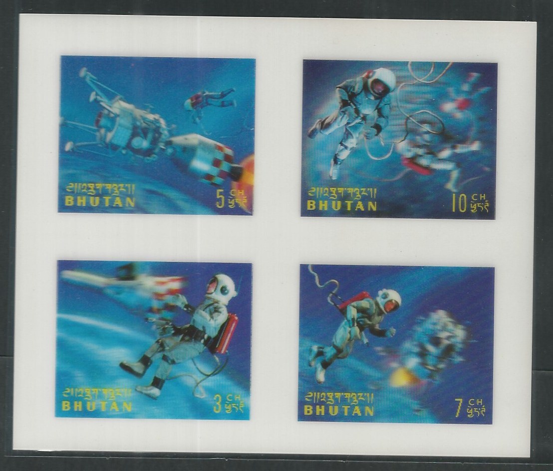 Bhutan 3 D Minature Sheet - Space - Imperf - Odd Vareity - DS9210