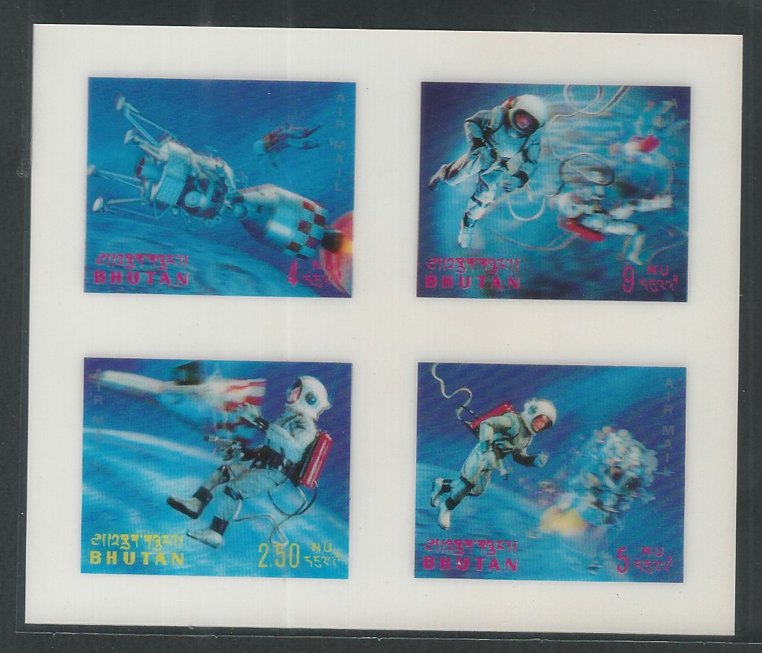 Bhutan 3 D Minature Sheet - Space - Imperf - Odd Vareity - DS9211
