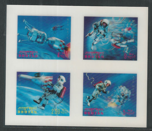 Bhutan 3 D Minature Sheet - Space - Imperf - Odd Vareity - DS9211