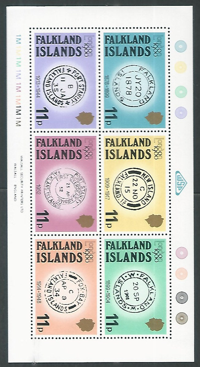 Falkland Islands MS stamps – Cancellation on stamps , 1980 – DS9241