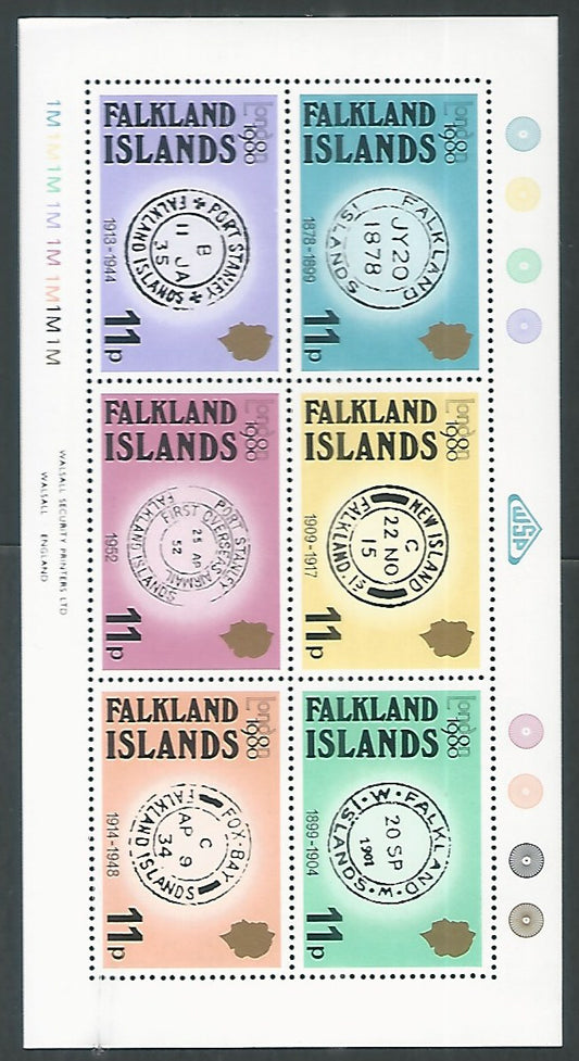 Falkland Islands MS stamps – Cancellation on stamps , 1980 – DS9241