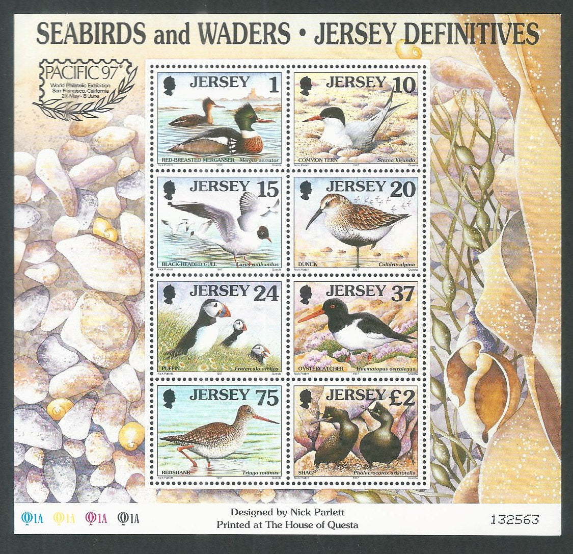 Jersey SS – Seabirds and Waders – Jersey Definitives with Pacific 1997 Overprint – DS9261