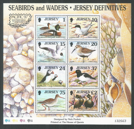 Jersey SS – Seabirds and Waders – Jersey Definitives with Pacific 1997 Overprint – DS9261