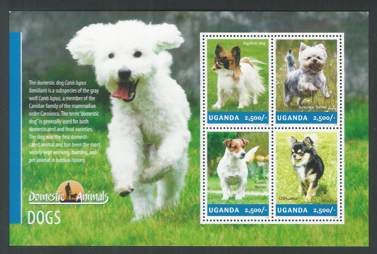 Uganda stamps – MS – Domestic Animals – dogs – DS9263