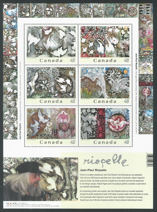 Canada stamps - Full sheet - Paintings - Jean Paul Riopelle - DS9272