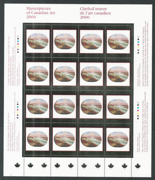 Canada stamps- full Sheet - Master Pieces of Candaian Art 2000 with silver Foil - DS9274
