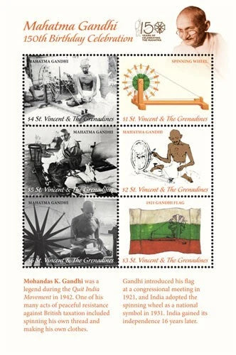 St. Vincent and the Grenadines stamps MS – Gandhi – DS9287