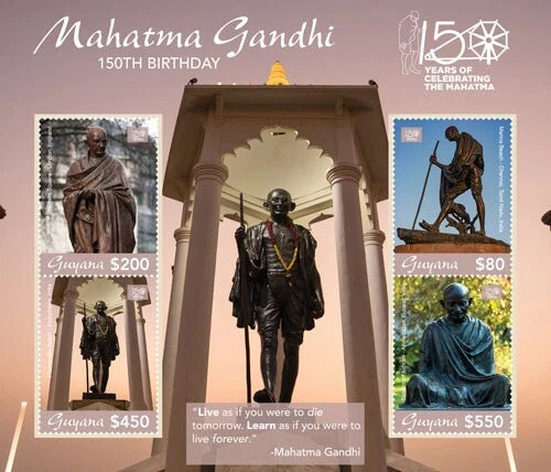Guyana stamps – MS – Mahatma Gandhi 150th Birth Anniversary , 2019 -DS9289