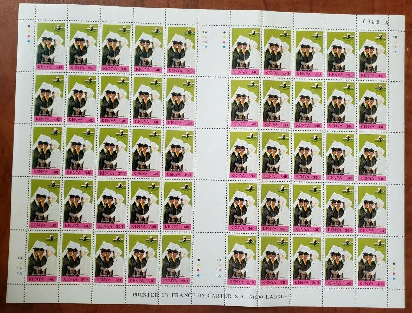 Kenya stamps- full Sheet – Nehru – cenrenaty of India 1 stt Prime minster Nehru Complete sett of 4 Values Sheet of 50 stamps, Rare -DS9294
