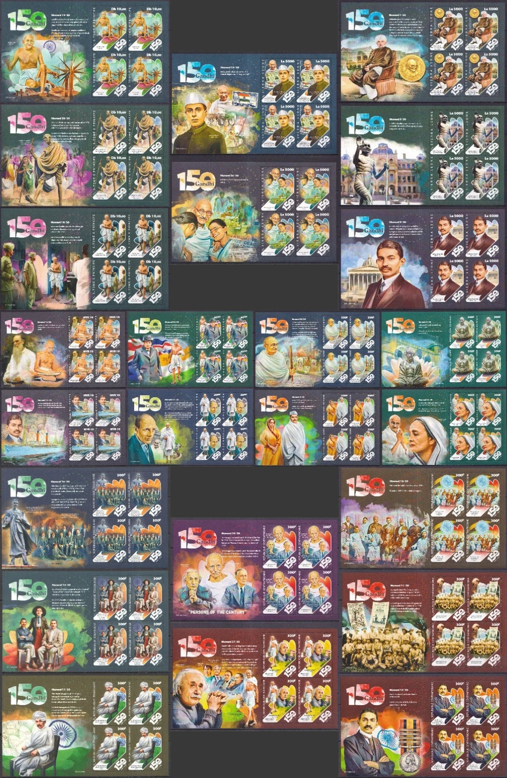 Mahatma Gandhi Moments of India , 2019 - 24 Full sheet, Mint - DS9415