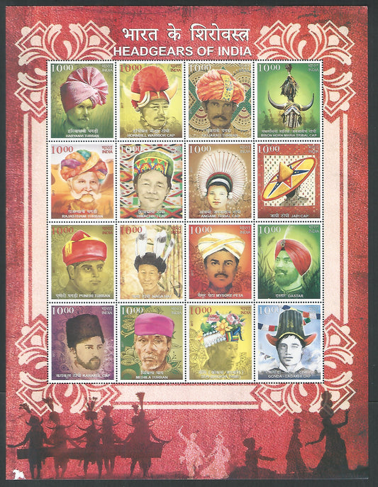 Indian Stamps - Miniature Sheets - Headgears of India , 2017 - EEE055
